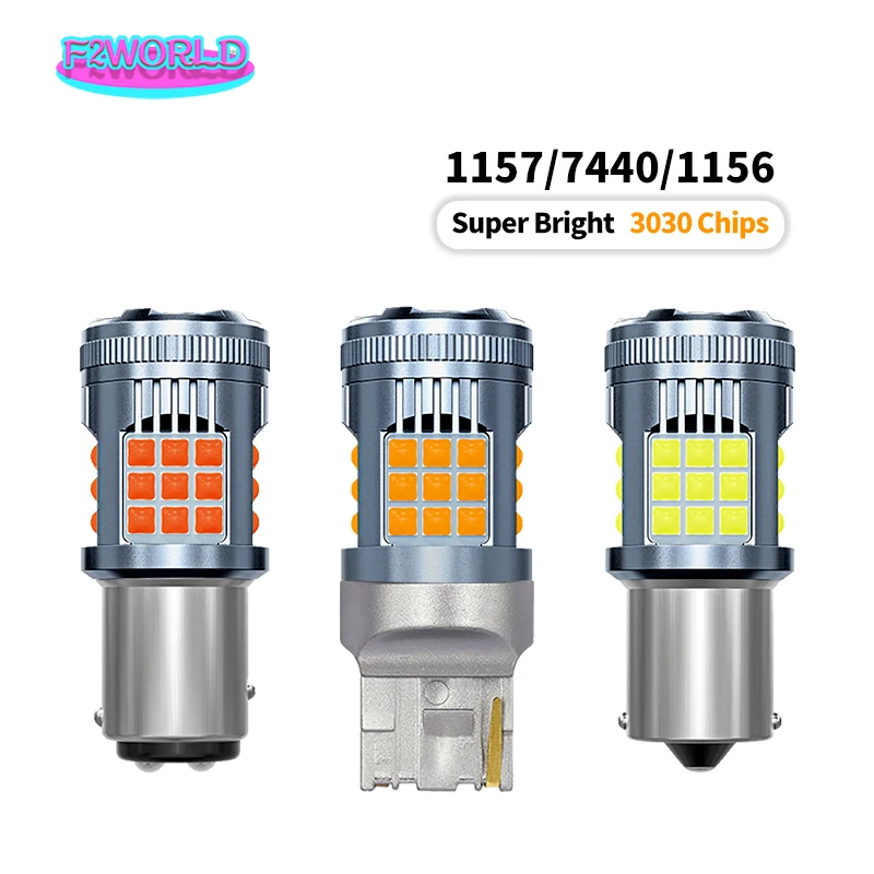 

2pcs 1156 BA15S P21W BAU15S PY21W 7440 W21W P21/5W 1157 BAY15D 7443 3157 LED Bulbs 36smd CanBus Lamp Reverse Turn Signal Light