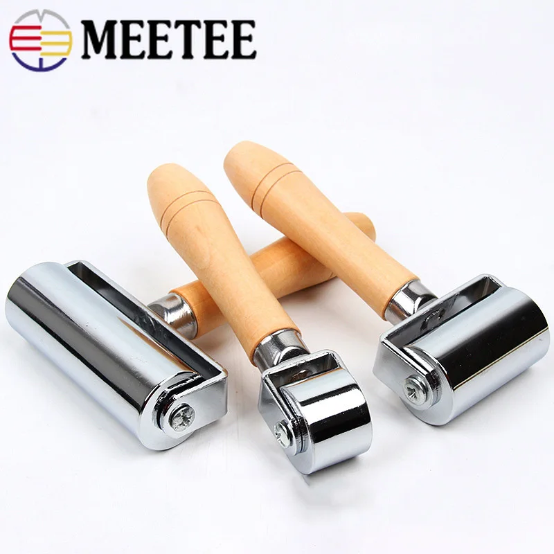 

Meetee Leather Binder Tool Iron Hand Push Roller Edger Trimming Compactor DIY Crafts Small Rollers Wheel Accessories BD120