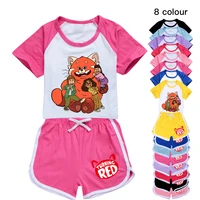 2022 summer baby turning red t shirt kids casual homewear toddler boys t shit shorts 2pcs sets toddler girls outfits 2 16