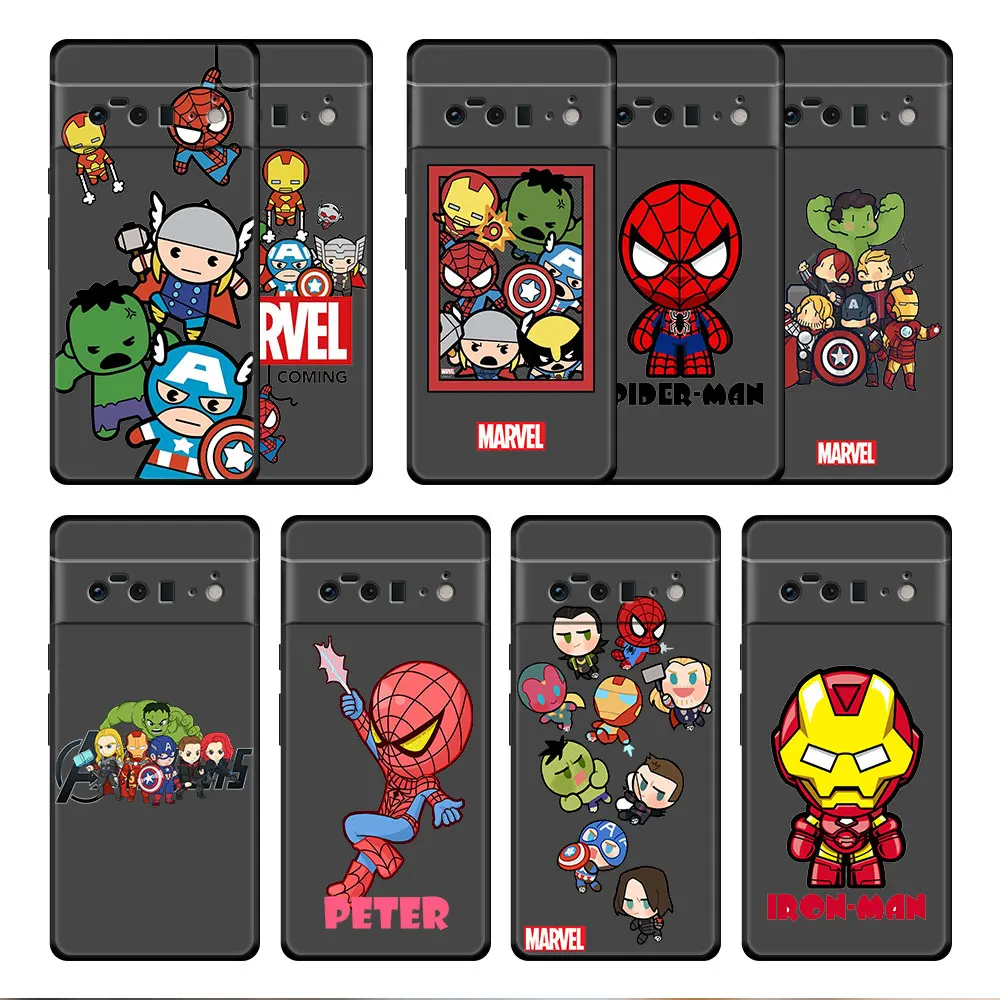 

Silicone Case for Google Pixel 5G 5 6 Pro 3 4 XL 4a 5a Pixel4 3XL 6Pro 4XL Cell Fashion TPU The Avengers Marvel Hero