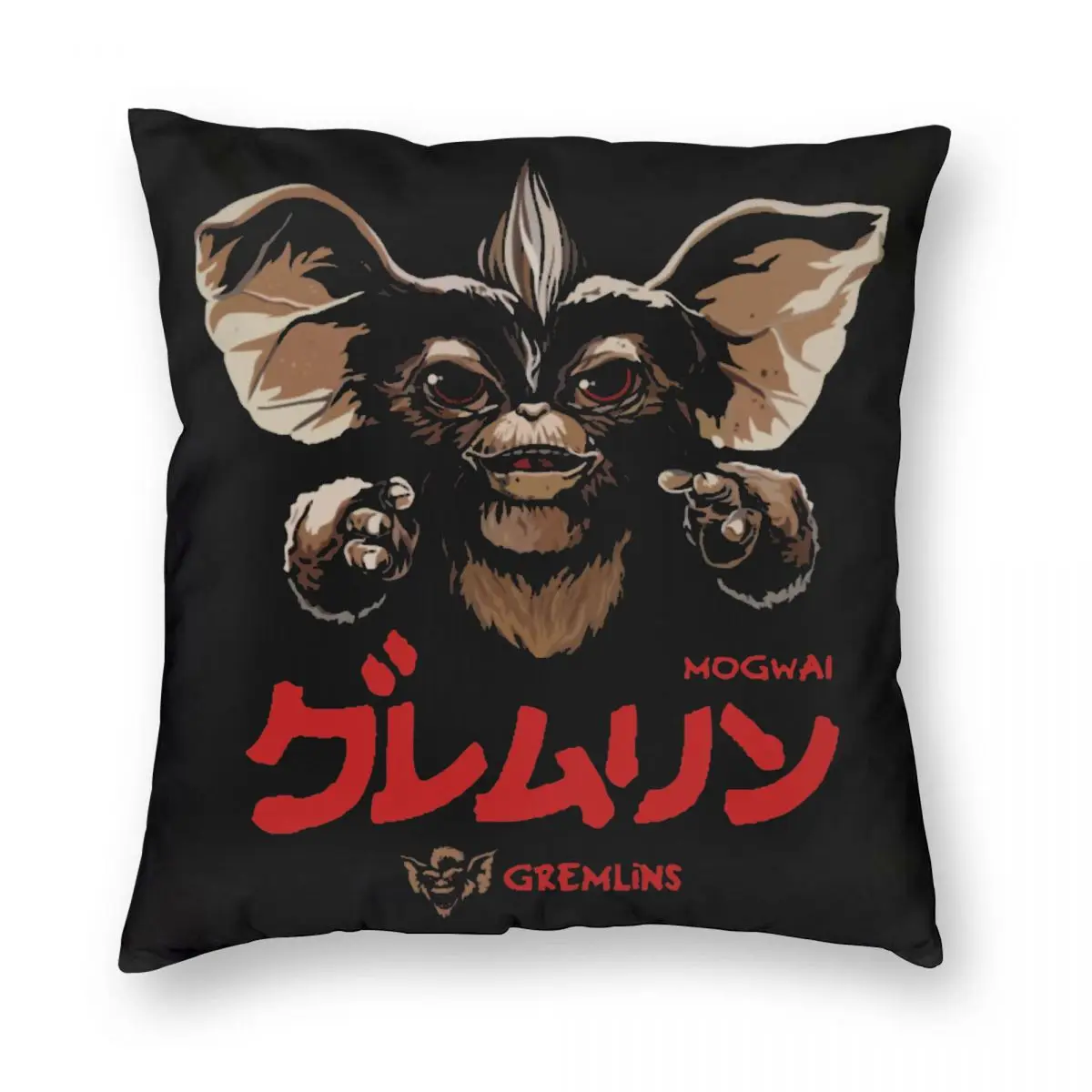 

Gremlins Pillowcase Printing Cushion Cover Gift Gizmo 80s Movie Mogwai Monster Horror Throw Pillow Case Cover Square 40*40