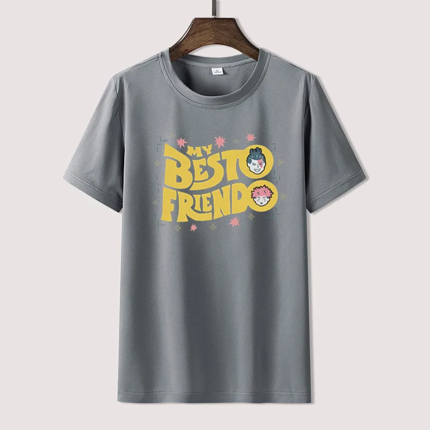 

2022 Fashion Best Friend Men Women Summer 100% Cotton Black Tees Male Newest Top Popular Normal Tee Shirts Unisex