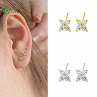 925 sterling silver needle delicate flower earrings for women fashion cz crystal stud earrings for women luxury jewelry gifts
