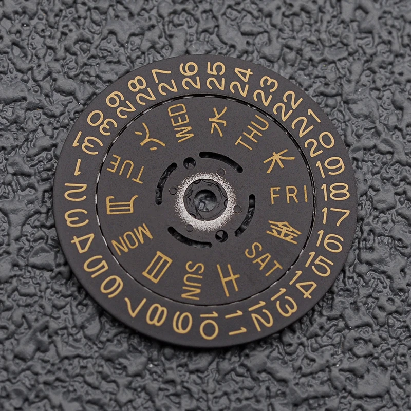 Japan NH35 NH36 Movement Crown at 3.0H/3.8H Gold Kanji Dial Wheel Date Week Wheel New Balance Watch Movement Repair Dial