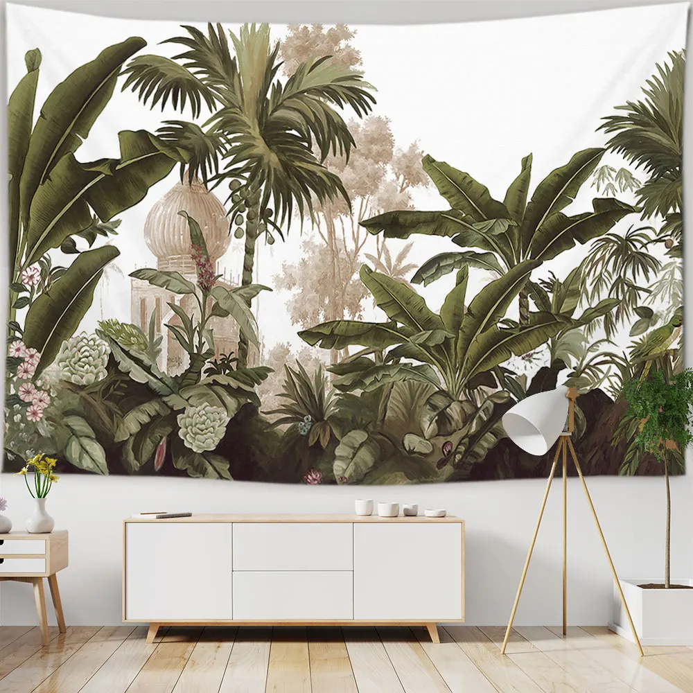 

Home Decor Natural Rainforest Tapestry Tropical Plant Leaf Print Tapestry Wall Hanging Background 230x180 cm