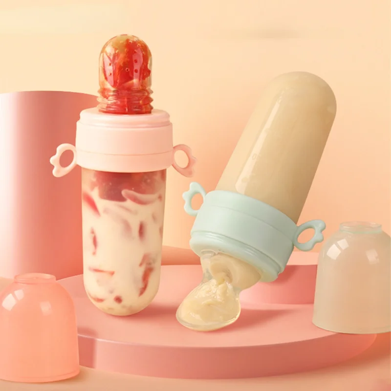 

Baby Feeding Bottle Teether Baby Silicone Rice Paste Cereal Feeding Squeeze Bottle Spoon Feeder for Newborn Child Utensils