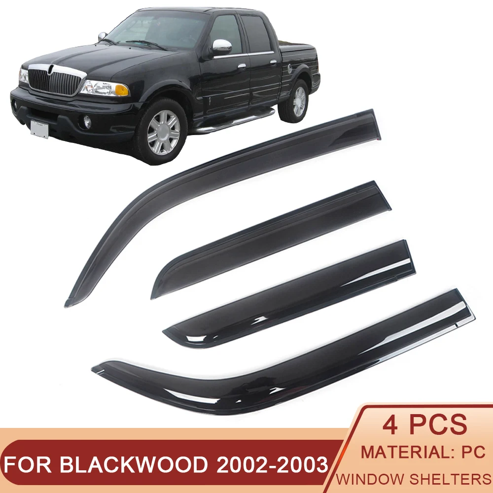 

For Lincoln Blackwood 2002-2003 Auto Black Tinted Car Side Window Visor Guard Vent Awnings Shelters Rain Guard Door Ventvisor
