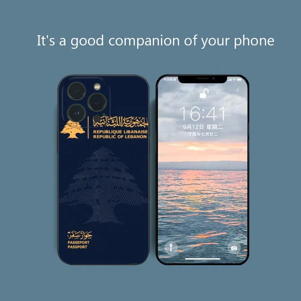 Lebanese flag map passport Phone Case For iPhone16 15 14 13 12 Mini 11 Pro XS Max X XR SE5 6 7 8 Plus Soft Silicone Cover