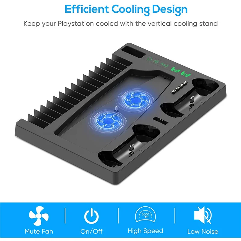 

Digital Edition Console With Led Indicators Multi-function High Quality Safe Space-saving Dual Control Charger Cooling Fan Stand