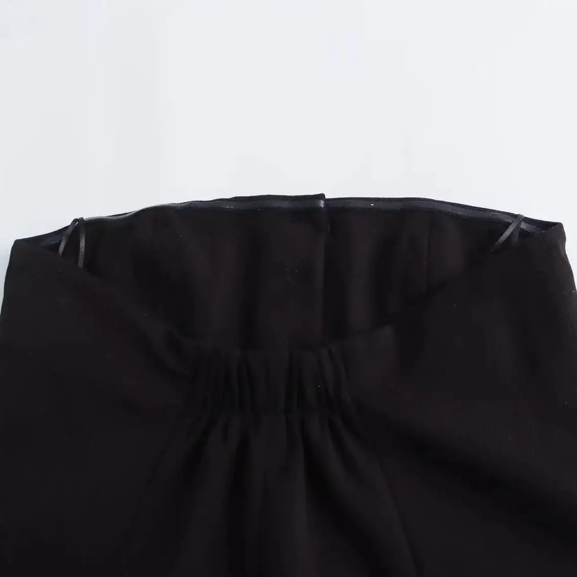 TRAF шикарные офисные черные майки без бретелек сексуальные женские летние топы