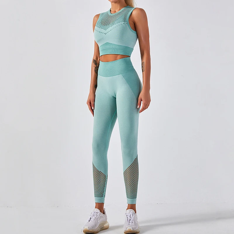 

Women Sports Suits Yoga Sets Lifting Squat Gym Fitness Pants Leggings Bra Exercise Seamless Clothes Sportswear Active