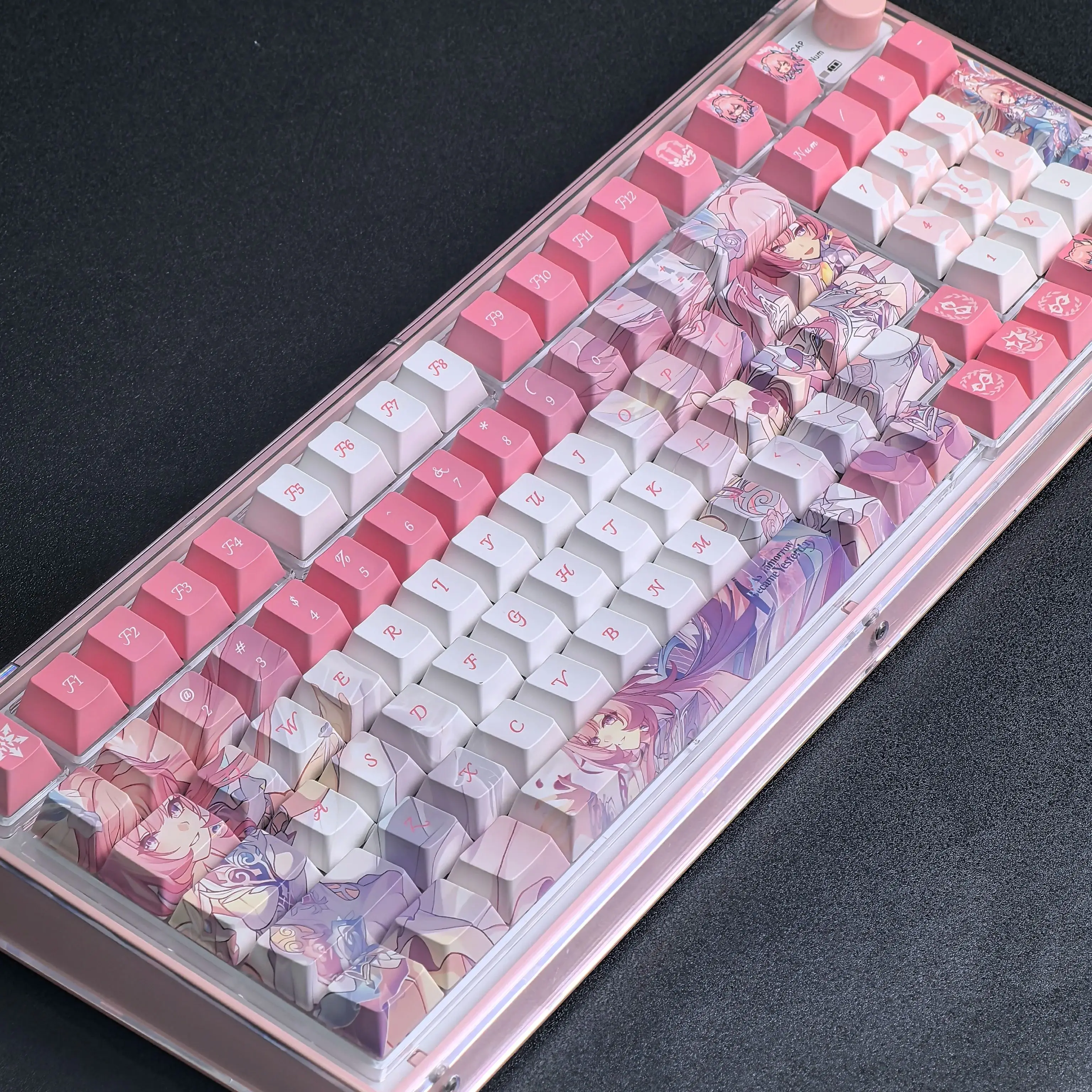 Колпачки для клавиш MAIMOOO Honkai Cyrene Pink Cherry Pbt в стиле анимеманги Aulaf75F99, колпачки для клавиш на заказ, 124 клавиши (art.: 3920d350693bb) - 3920d350693bb