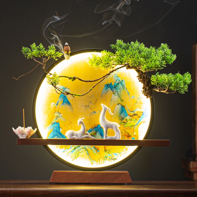 

Aroma Lamp waterfallcreative Modern Ceramic Incense Burner Scentsy Warmer Zen Garden Zen Garden Back flow waterfall Z6