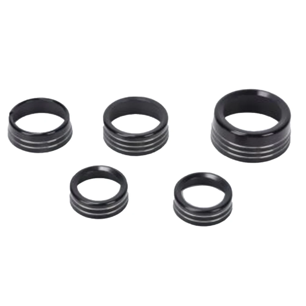 

Durable Switch Knob Trim Switch Knob Ring 5 Piece Accessories Aluminum Alloy Center Console Switch Headlight Switch