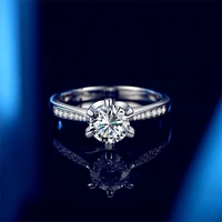 sherich moissanite d color ring women fashion 1 ct 6 5mm noble luxury 925 sterling silver memorial gift girls jewelry