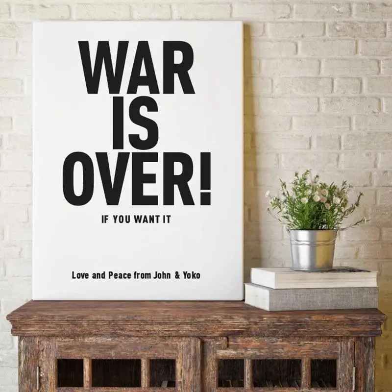 

Minimalist Wall Art War Is Over Slogan Love & Peace Quote Nordic Poster and Print Modern Canvas Painting Living Room Decor Mural