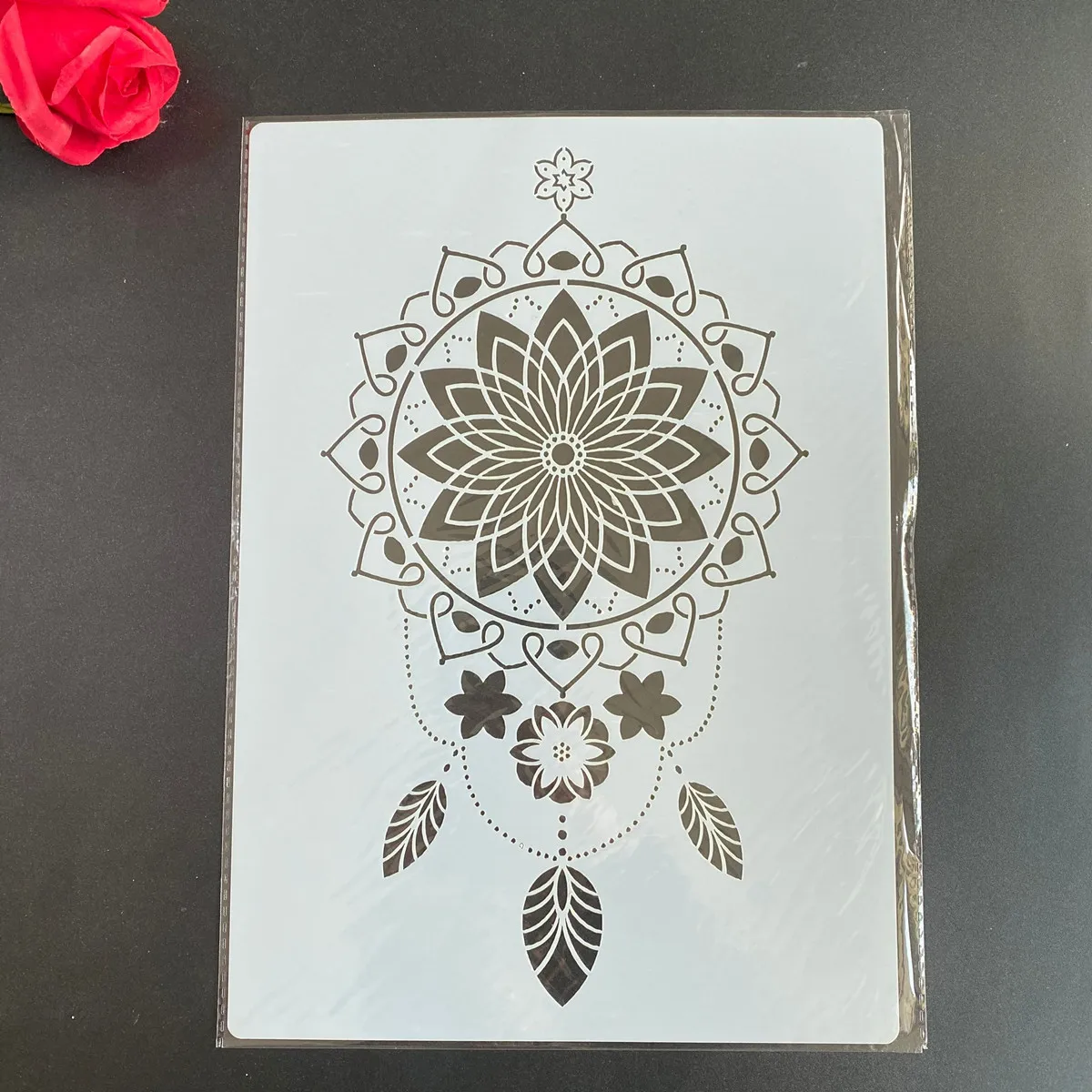 

A4 size Mandala DIY Stencils Wall Painting Scrapbook Coloring Embossing Album Decorative Paper Card Template stencils 29 *21cm