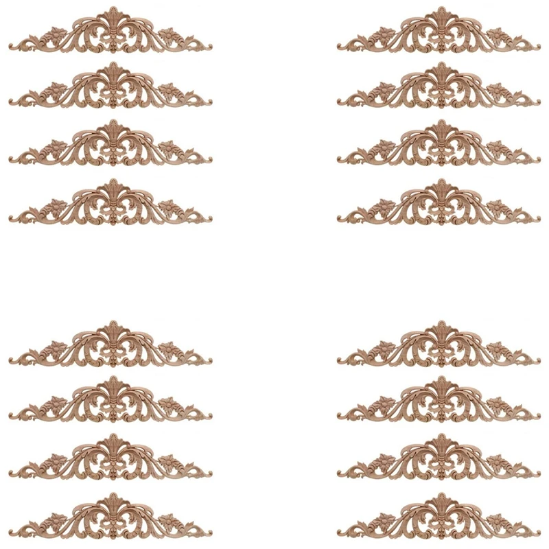 

16Pcs Wood Carving Decal Wood Carved Furniture Appliques Corner Onlay Applique Furniture Home Door Decor DIY