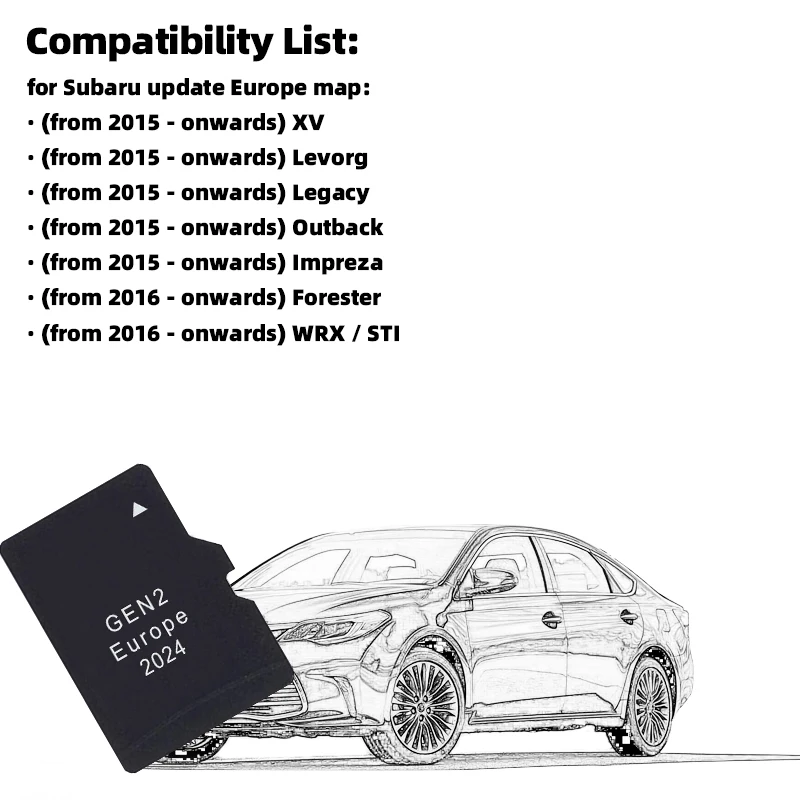 Фото Обновление карт ЕС и Северной Америки для Subaru Outback, Impreza, Forester, WRX STI (2024, GEN2) — навигационная TF-карта GPS P56YH03-E2024 №2
