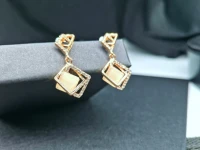 modern fashion earrings for women jewelry 925 silver needle cats eye stone pendant zircon alloy geometry korean style bestie