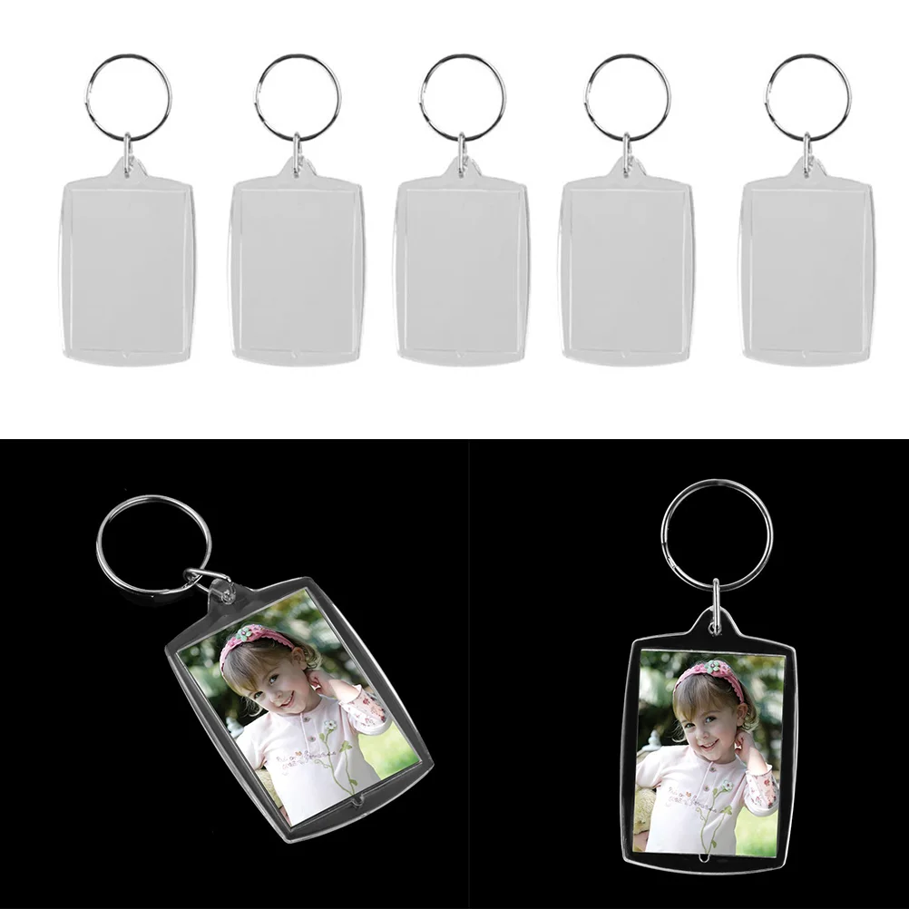 

Photo Keychain Key Frame Acrylic Keychains Transparent Keyrings Diy Custom Holder Ring Keyring Rings Photospicture Frames Snap