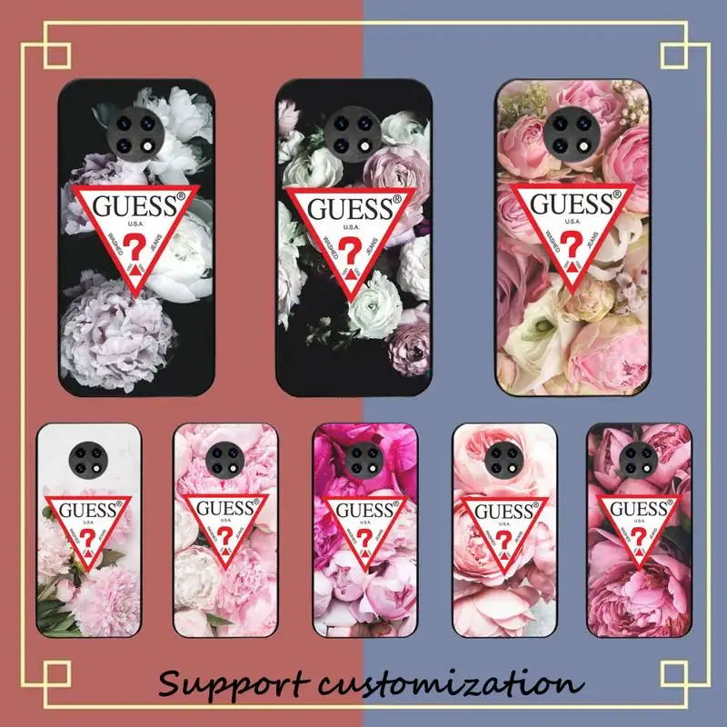 

Peonies Beautiful GUESS Flower Phone Case For Xiaomi Redmi Note8A 7 5 Note8pro 8T 9Pro note 6pro Capa