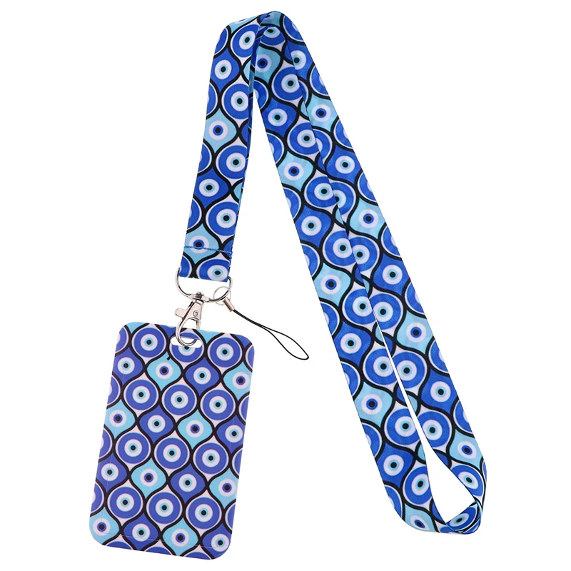 

Blue Eyes Art Cartoon Anime Fashion Lanyards Bus ID Name Work Card Holder Accessories Decorations Kids Gifts