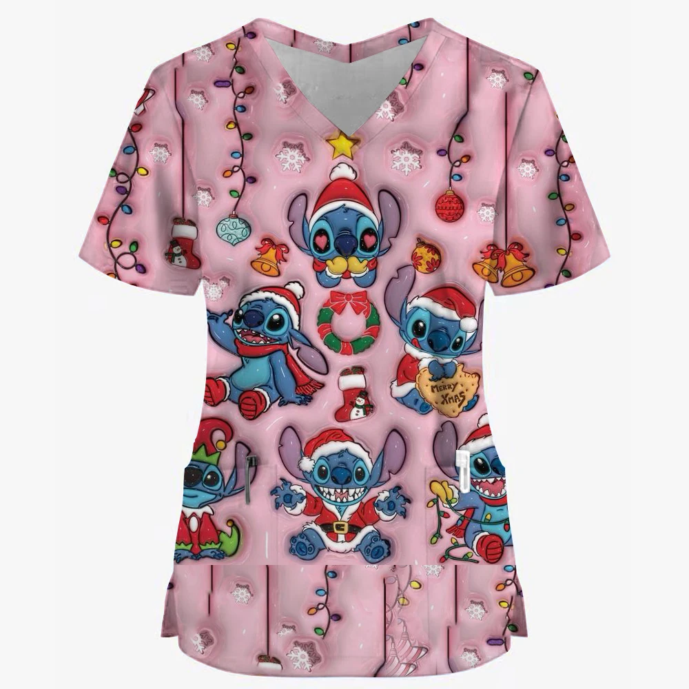 Футболка женская летняя с V-образным вырезом и карманами