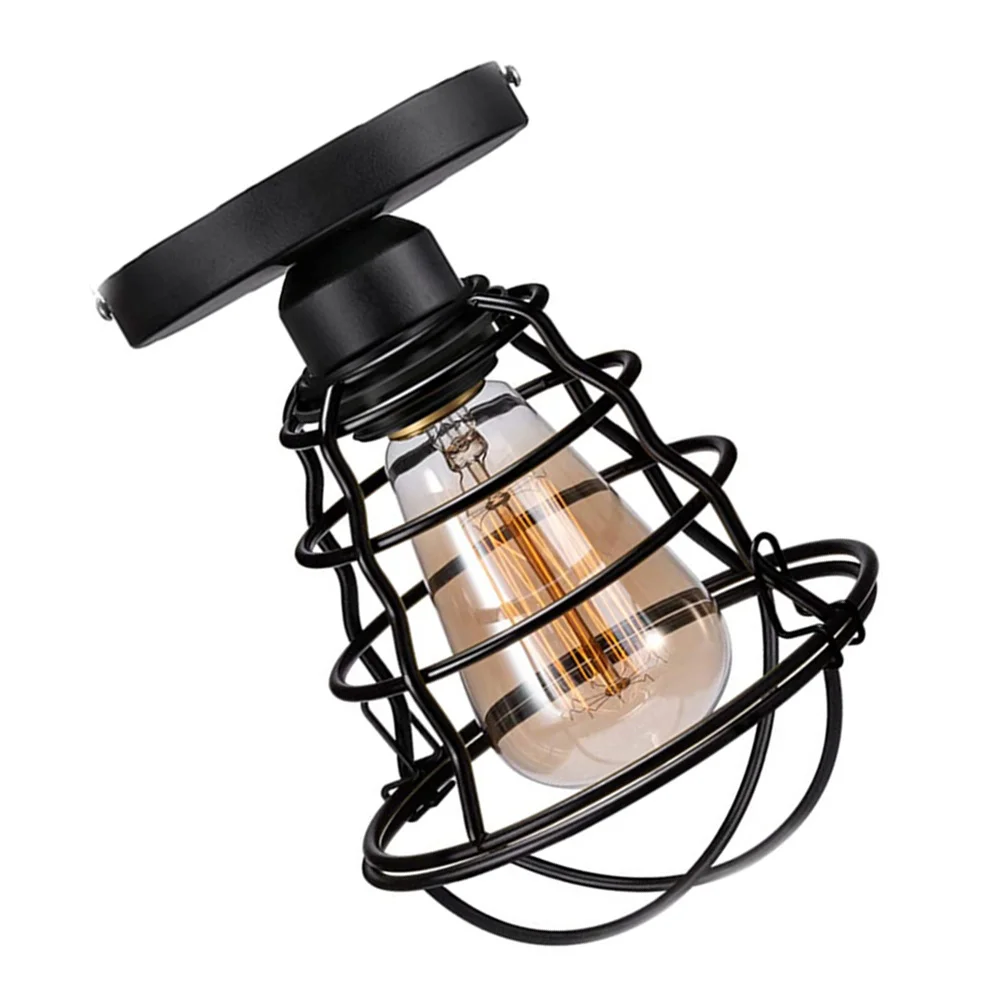 

Ceiling Lamp Light Industrial Style Indoor Cage Iron Pendant Room Decorative