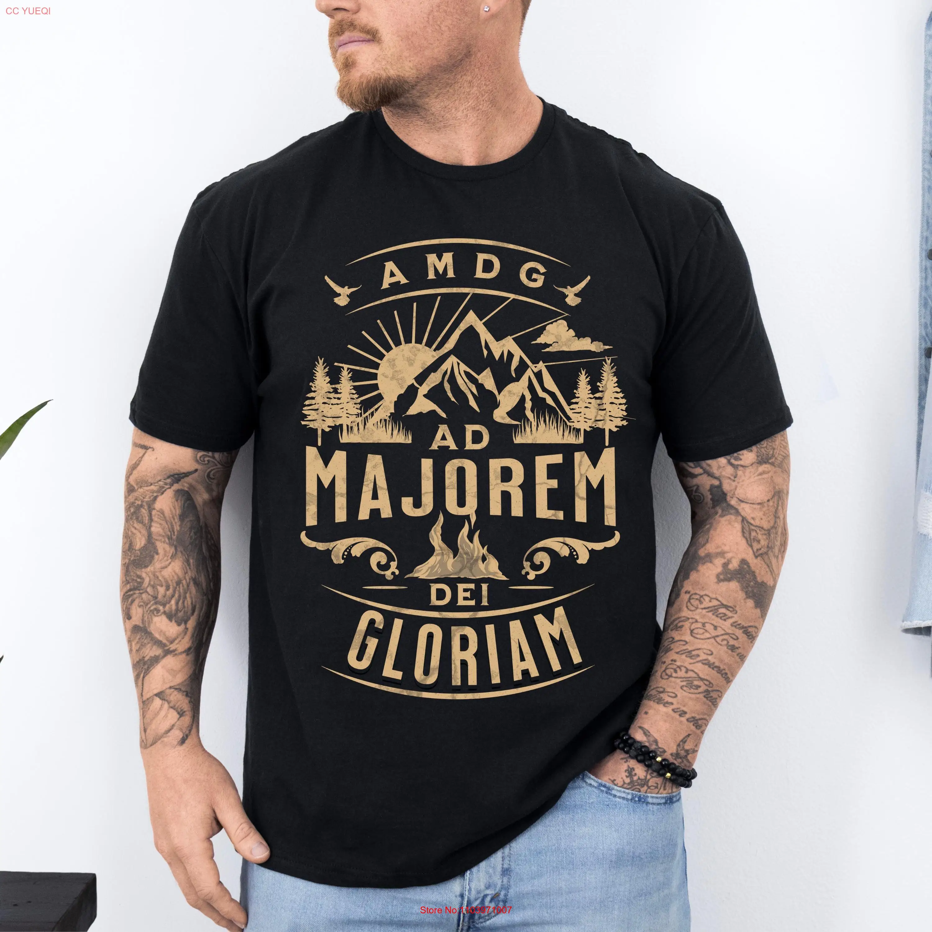 Футболка католического папы AMDG мужская рекламная рубашка Majoren Dei Gloriam Softstyle одежда