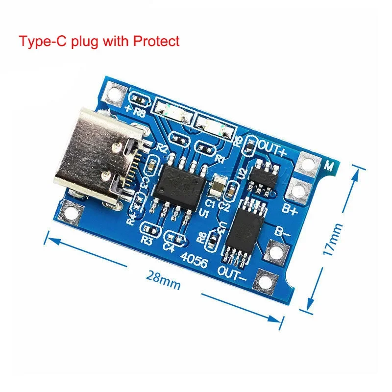 Type-c/Micro/Mini USB 5 В 1A 18650 TP4056 Зарядное устройство для литиевых батарей Зарядная плата