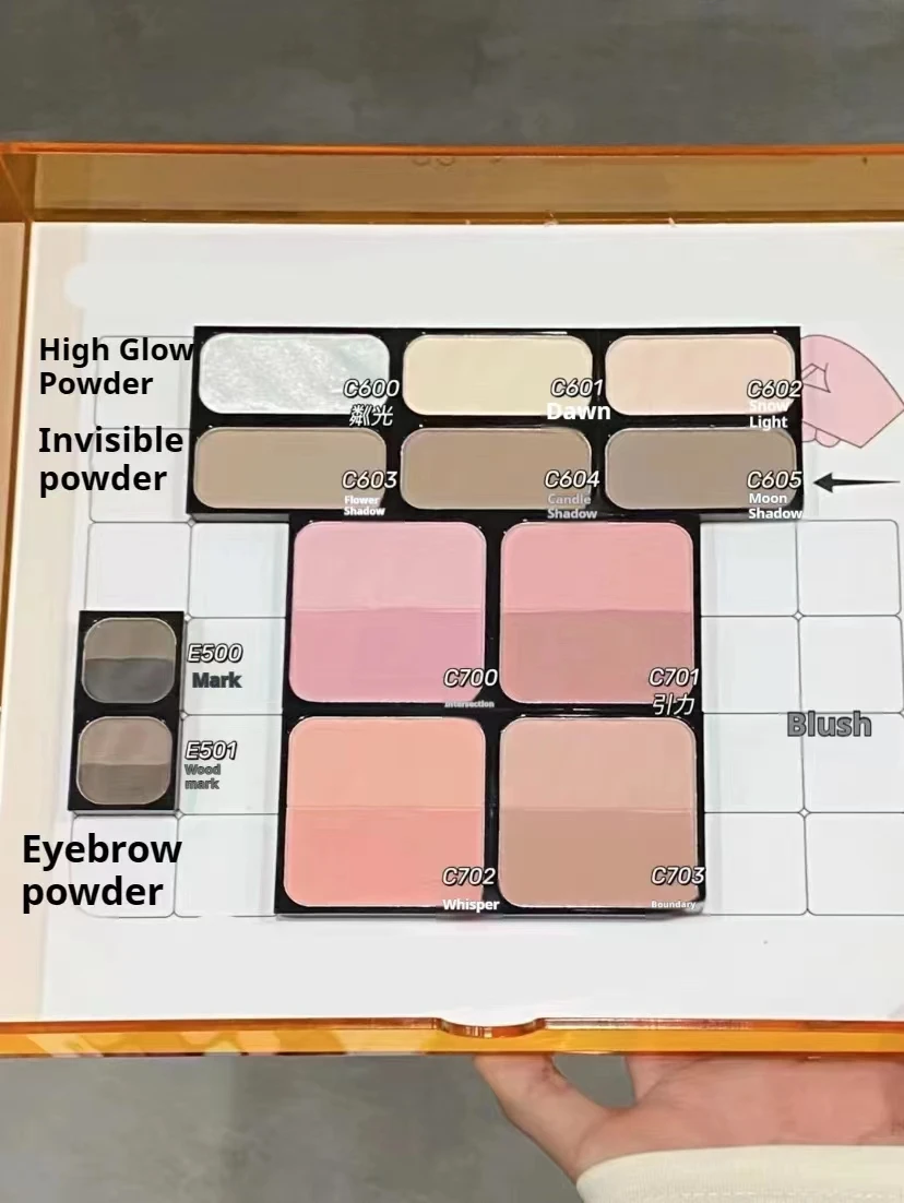 Qianyan Powder Blusher Самособранная пластина Cheeryep High Gloss для макияжа лица Пудра бровей