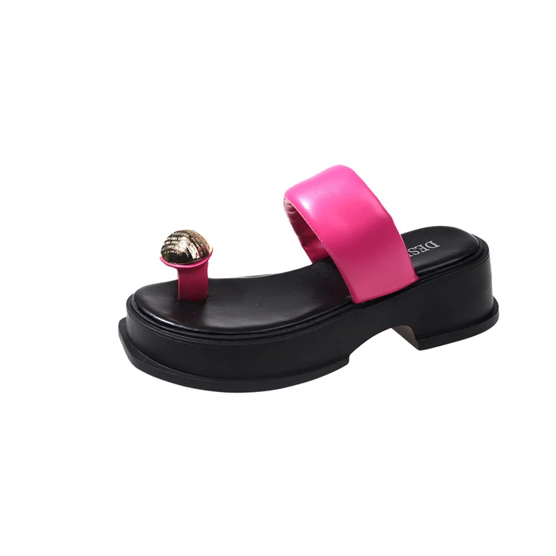 Summer Women Slippers Flats Platform Sandals Casual Shoes Designer Ladies PU Leather Slingback Flip Flops Soft Slides 2023 New