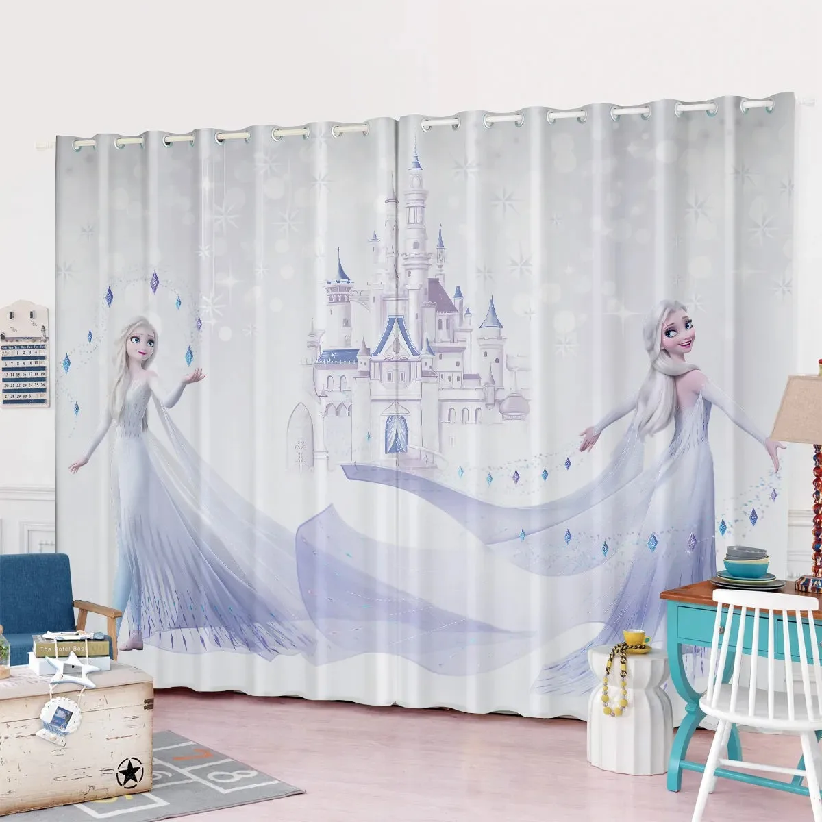 

Disney Frozen 2 Elsa and Anna Blackout Curtains for Living Room Shading Curtain for Children's Room Custom Curtain Home Decor