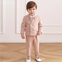 pink boys suits for weddings kids blazer suit for boy costume infant blazer boys tuxedo baby boy clothing sets coatpantbow 3ps