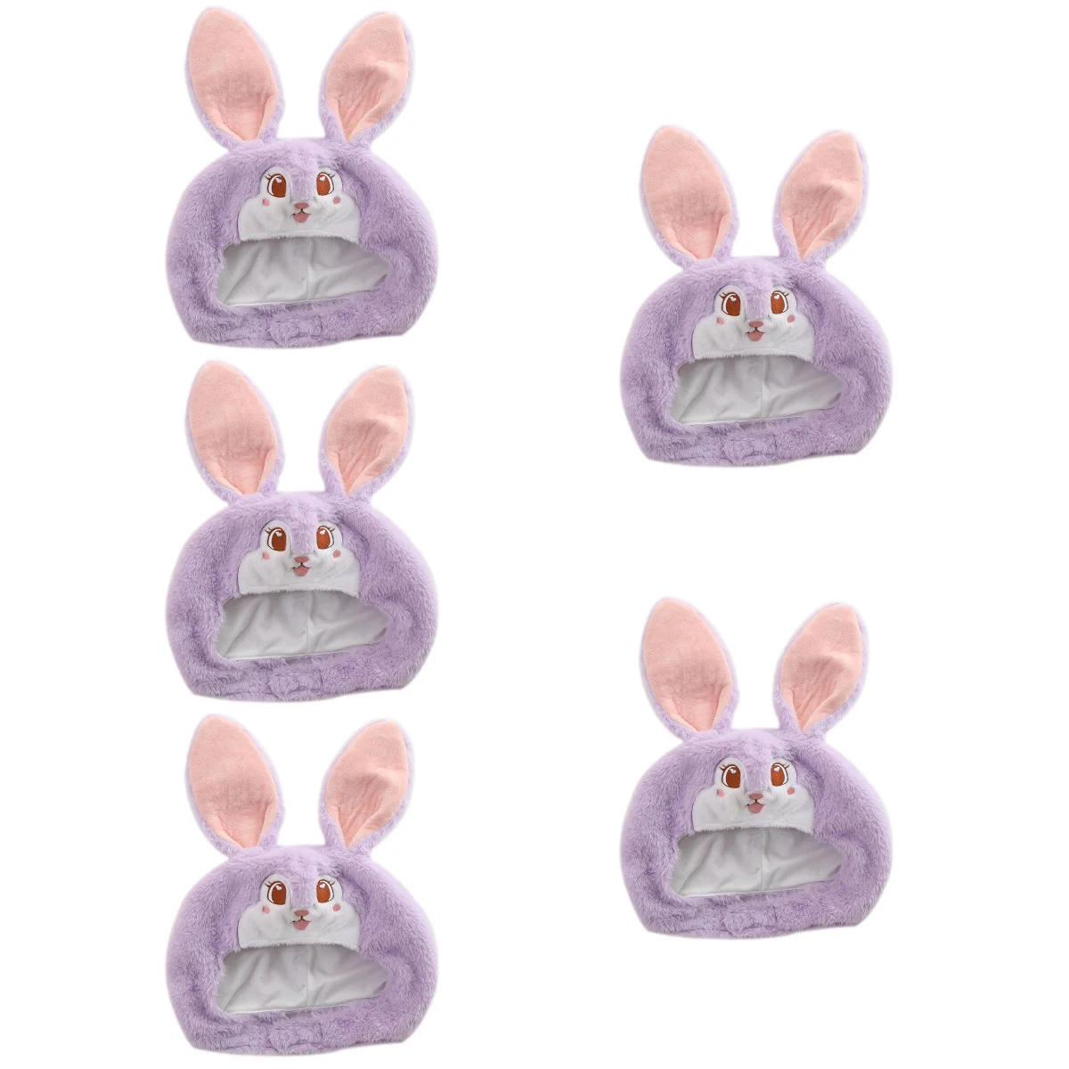 

5pcs Plush Bunny Hat Rabbit Plush Hat Easter Party Dress-up Hat Cosplay Costume Accessory