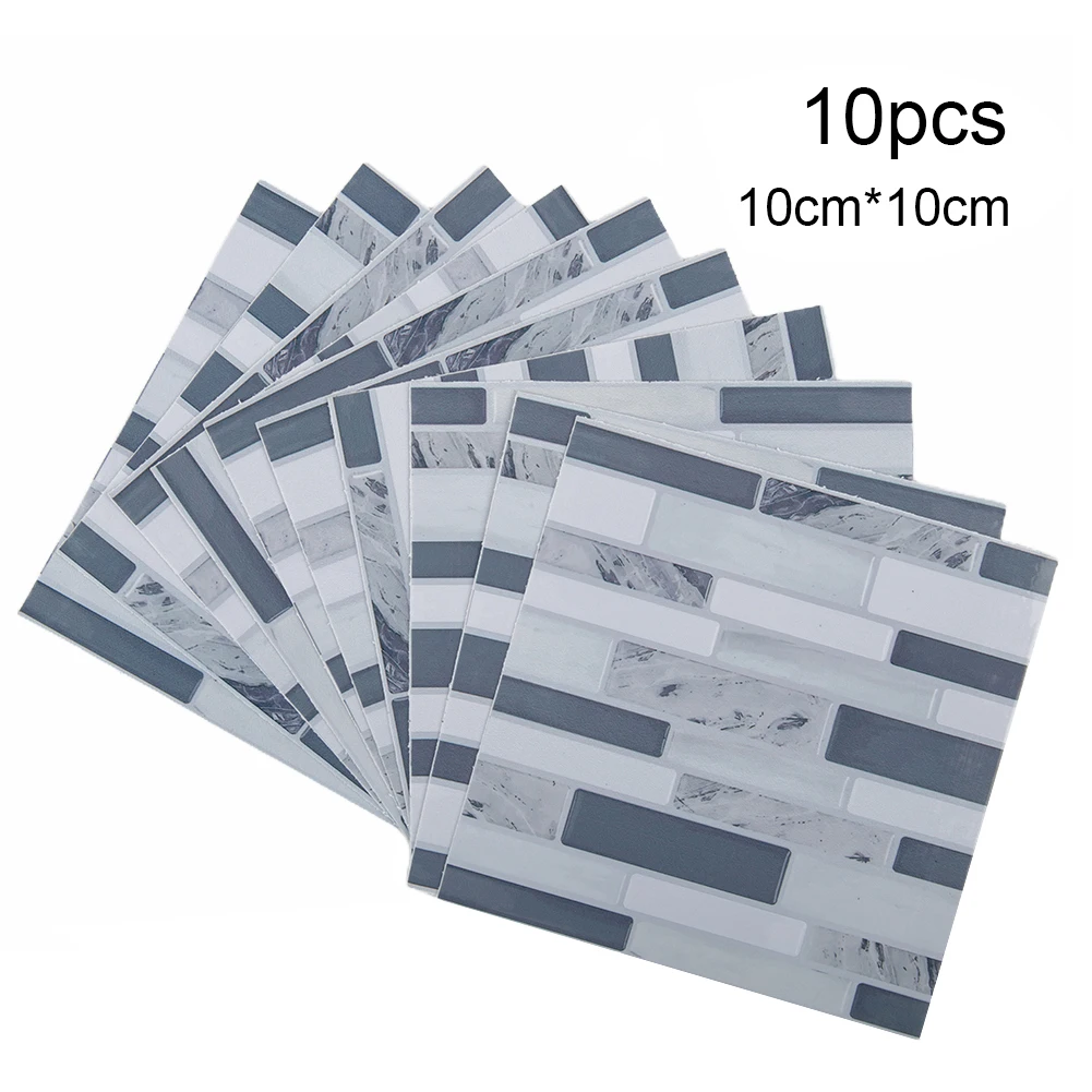 

10pcs 3D Wall Stickers Self Adhesive Wallpaper Foam Panels Home Decor Living Room Bedroom House Decoration Bathroom Sticker
