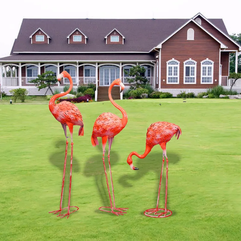 Outdoor Garden Decoration Flamingo Statue Floor Ornaments Sculpture Garden Art Landscape Wedding Props