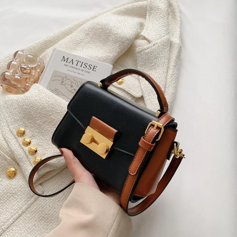 

Textured Ladies Leather Shoulder Bag 2021 Winter High Quality New Fashion Messenger Bag Wild Popular Portable Small Square Bag