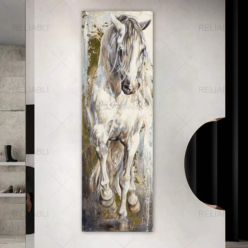 

Horse Oil Painting Printed on Canvas Animal Posters Entrance Decorative Prints Wall Art for Living Room Modern Home Decor