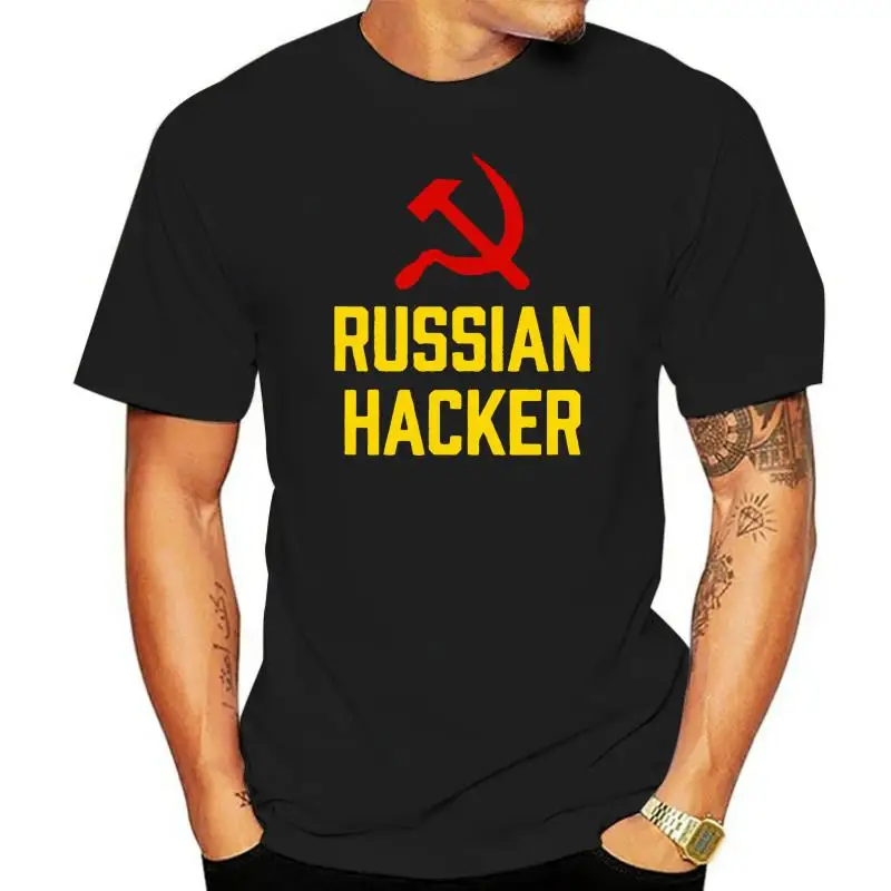 

Russian Hacker Kgb Hammer Sickle Emblem Soviet T-Shirt Hot Summer Clothing Cotton Men T-Shirt High Quality Men Cool Tees Tops