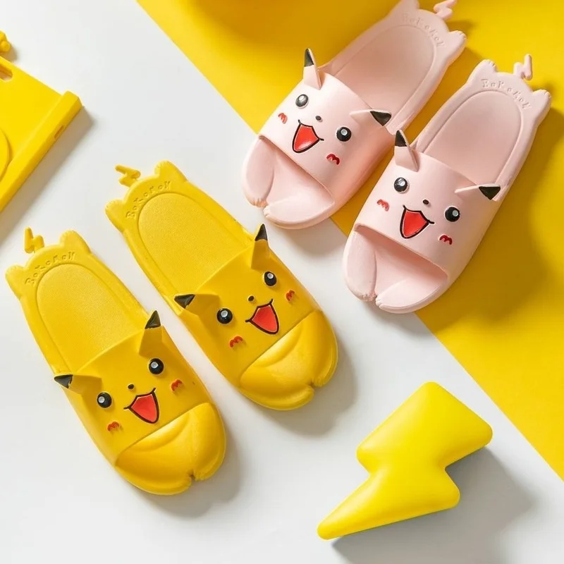 Новые детские тапочки с героями аниме Покемон Пикачу Симпатичные