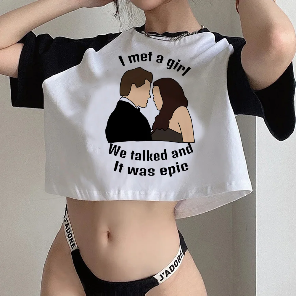 Женский короткий топ с дневниками вампира готический укороченный в стиле гранж