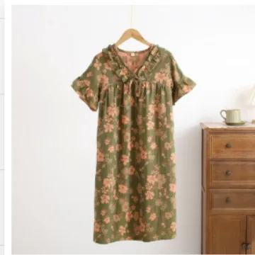 Фланелевый Халат ночные рубашки хлопковая ночная рубашка женское цветное Тканое