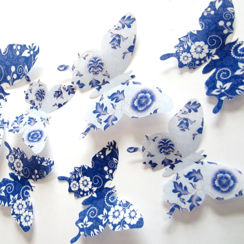 

12 Pcs/Lot 3D PVC Butterflies DIY Wall Sticker Home Decor New Arrival Wedding Decoration stickers Gift Adesivo De Parede