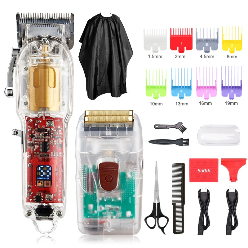 

Креативный Профессиональный дизайнерский прозрачный беспроводной триммер для волос, электрический триммер для бритья