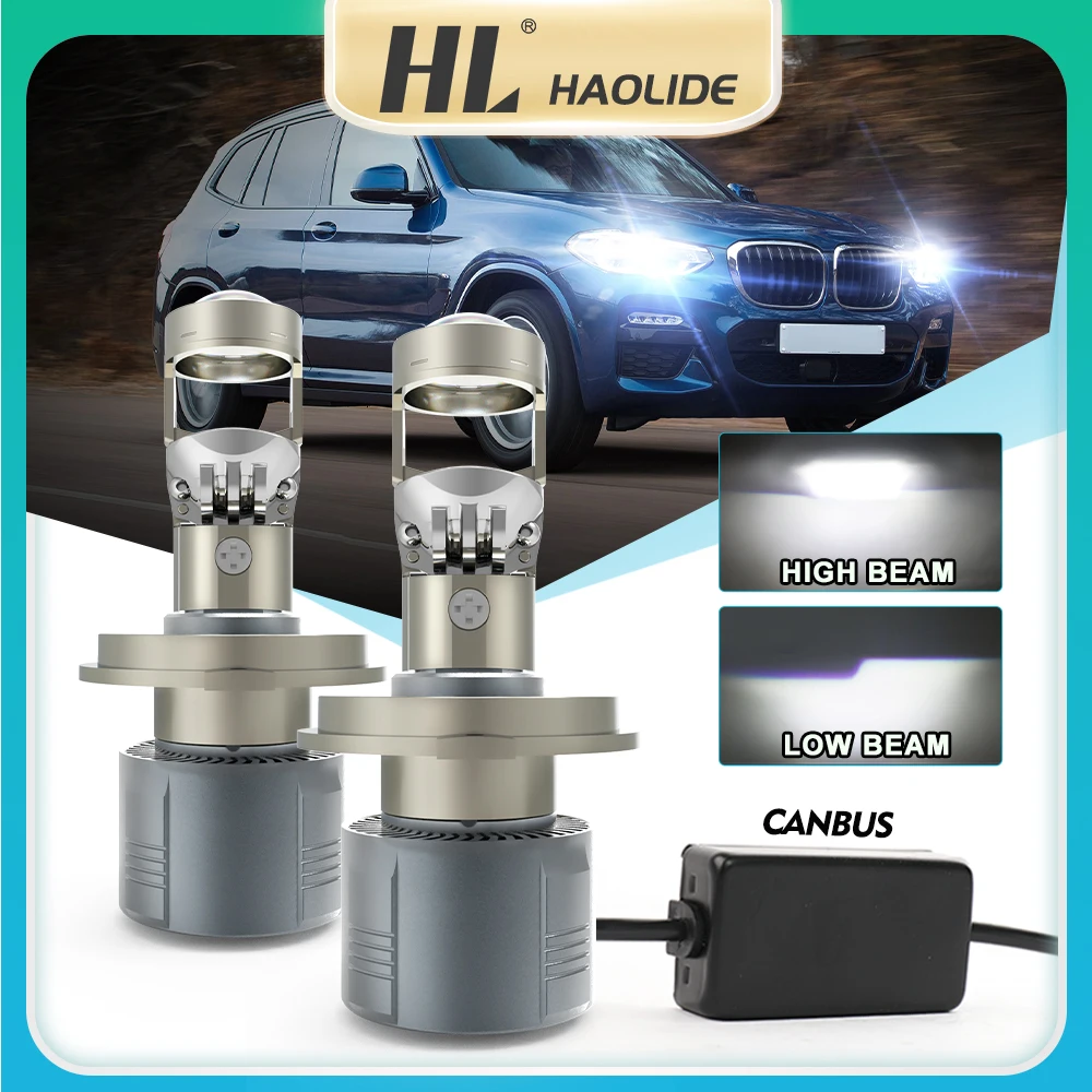 

HAOLIDE 40000LM H4 H7 LED Canbus Headlight Mini Lens Projetor H11 9005 HB3 9006 HB4 Super Bright 12V Car Headlight Bulbs RHD LHD