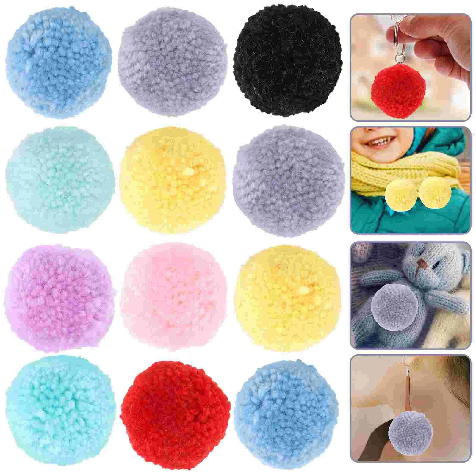 

12pcs Crafts Pom Poms Craft Supplies Pom Pom Balls Large Pom Poms Craft Balls Colorful Pom Pom Balls