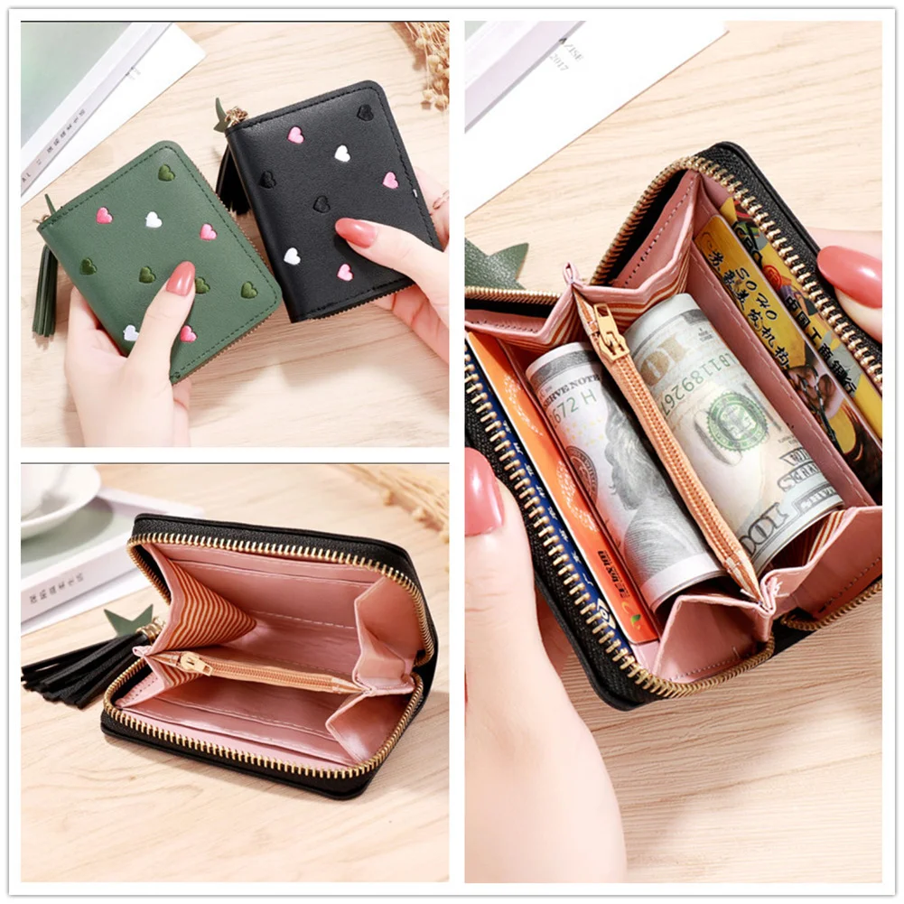 

Women Tassel Wallet Ladies Small Mini Coin Purse Wallets Short Zipper Credit Card Holder for Cute Female Purses Wallet Fashion