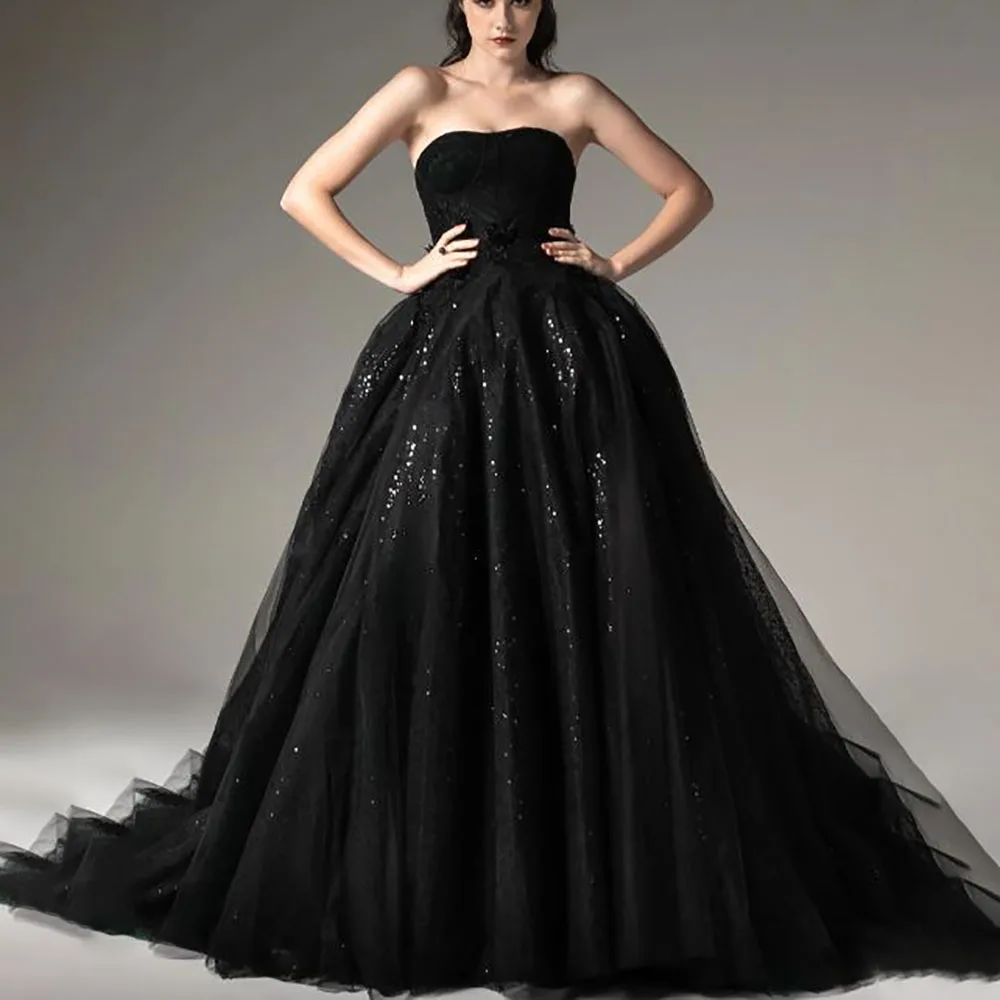 ТРАПЕЦИЕВИДНОЕ элегантное Тюлевое свадебное платье без рукавов с блестками и